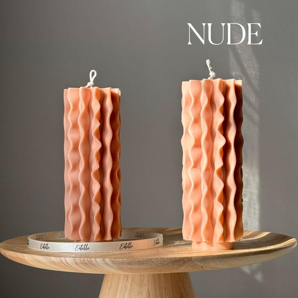 Geometric Soy Pillar Candle — Bougie Pilier de Soja Géométrique