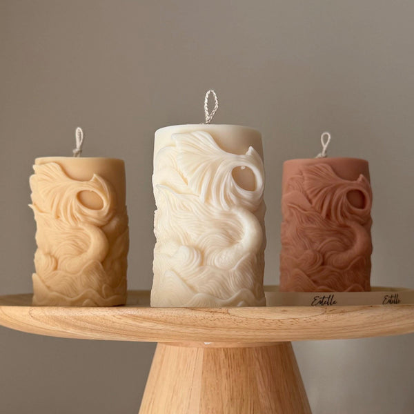 Mini Fishtail Soy Pillar Candle — Mini Bougie Pilier de Soja Queue de Poisson