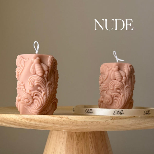 Bees Soy Pillar Candle — Bougie Pilier de Soja Abeilles