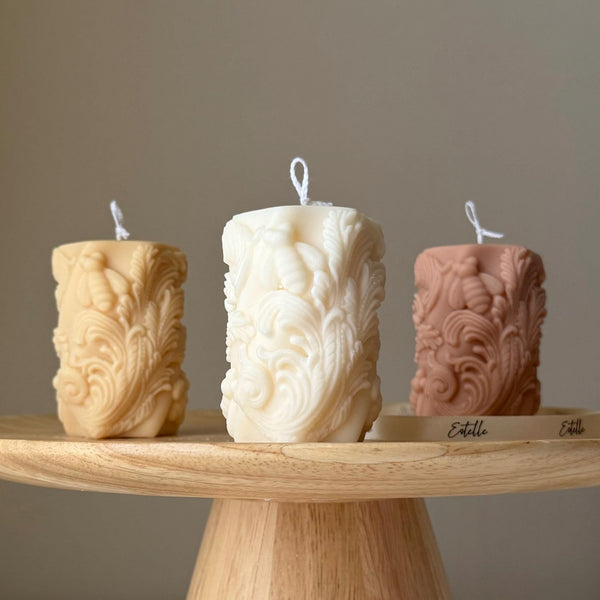 Bees Soy Pillar Candle — Bougie Pilier de Soja Abeilles