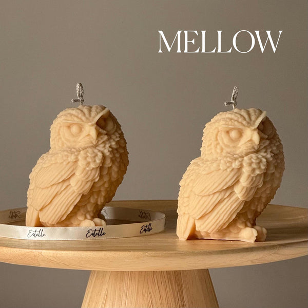 Owl Soy Pillar Candle — Bougie Pilier de Soja Hibou