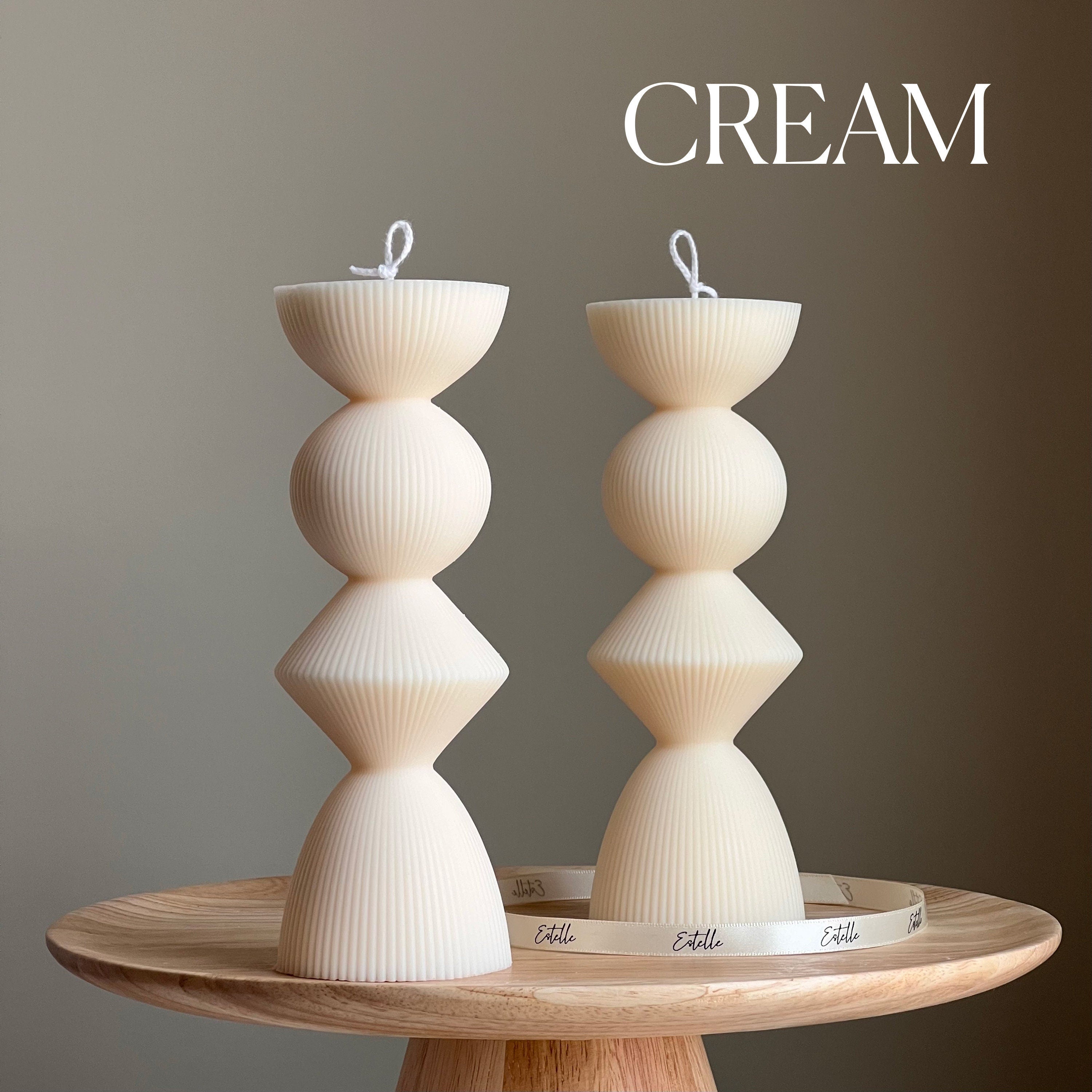 Geometric Soy Pillar Candle — Bougie Pilier de Soja Géométrique