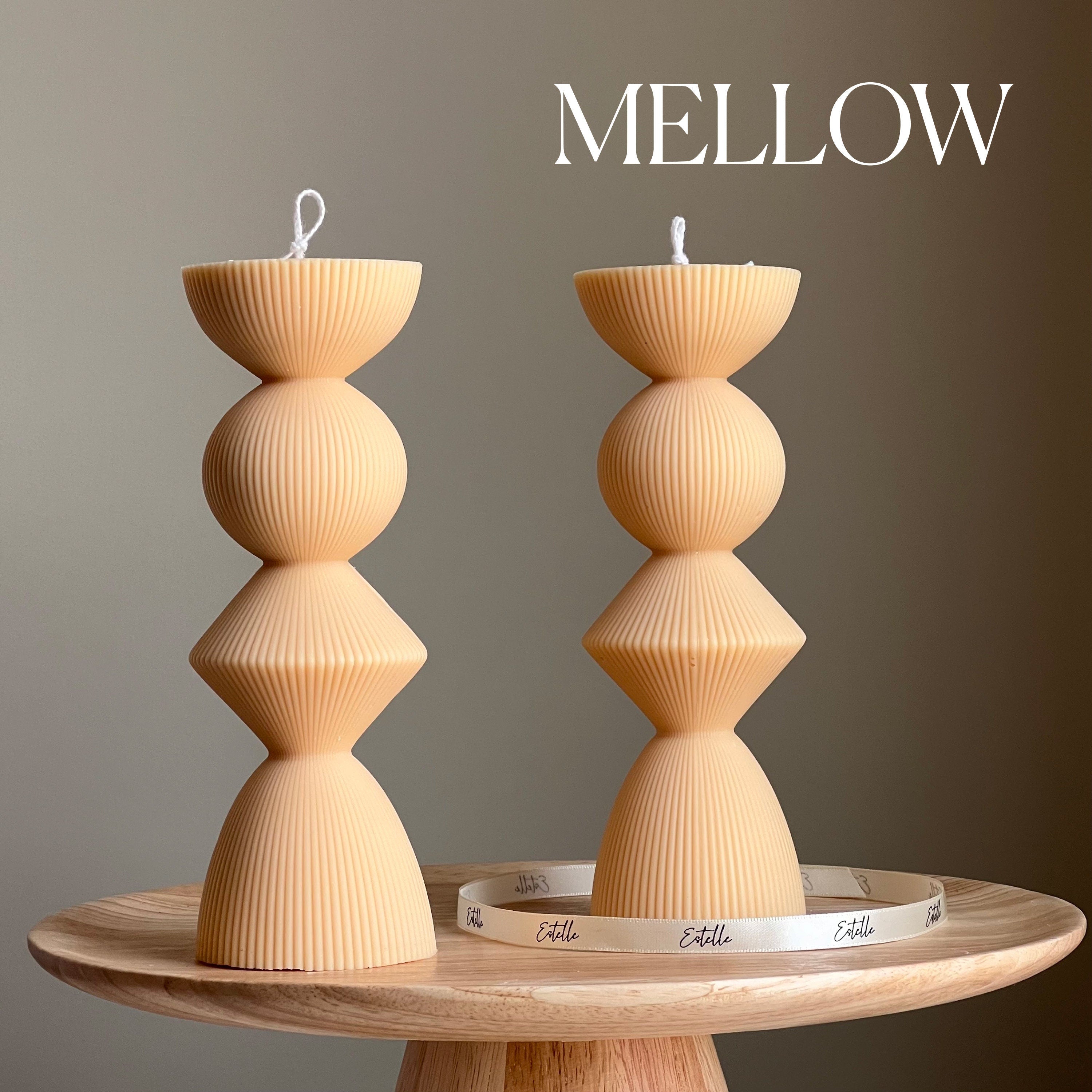 Geometric Soy Pillar Candle — Bougie Pilier de Soja Géométrique