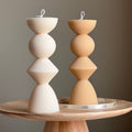 Geometric Soy Pillar Candle — Bougie Pilier de Soja Géométrique