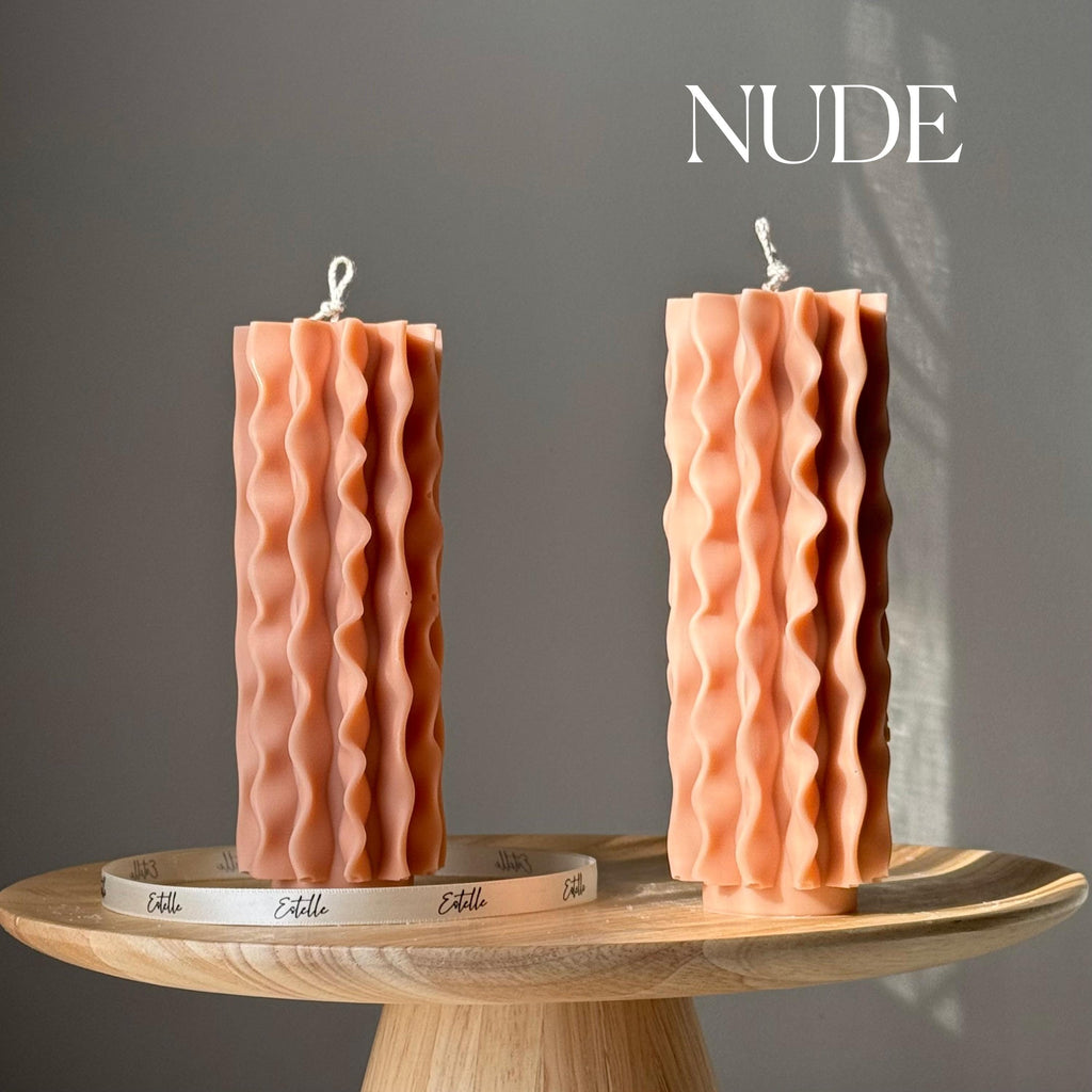 Geometric Soy Pillar Candle — Bougie Pilier de Soja Géométrique