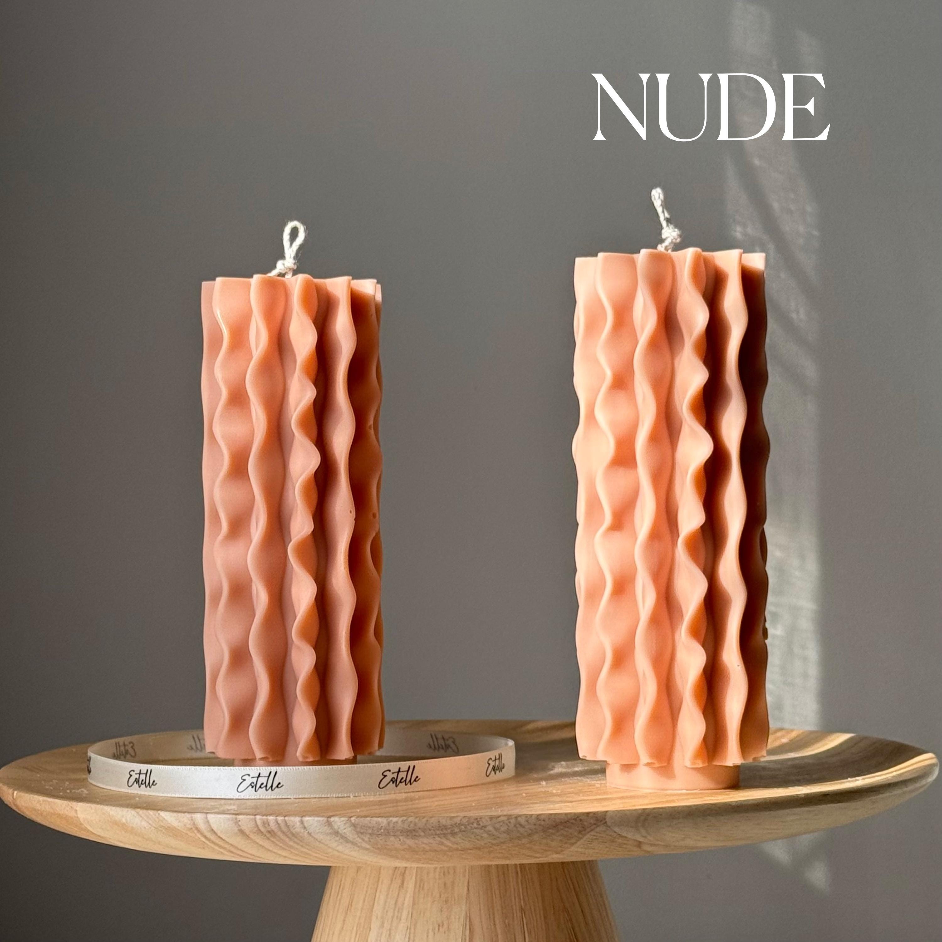 Geometric Soy Pillar Candle — Bougie Pilier de Soja Géométrique