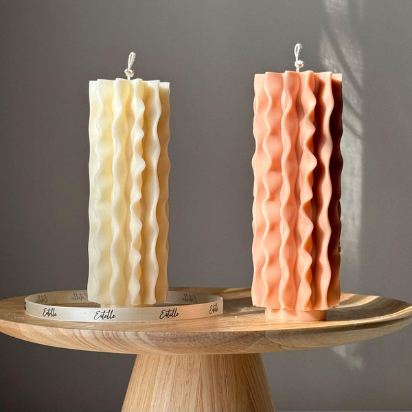 Geometric Soy Pillar Candle — Bougie Pilier de Soja Géométrique