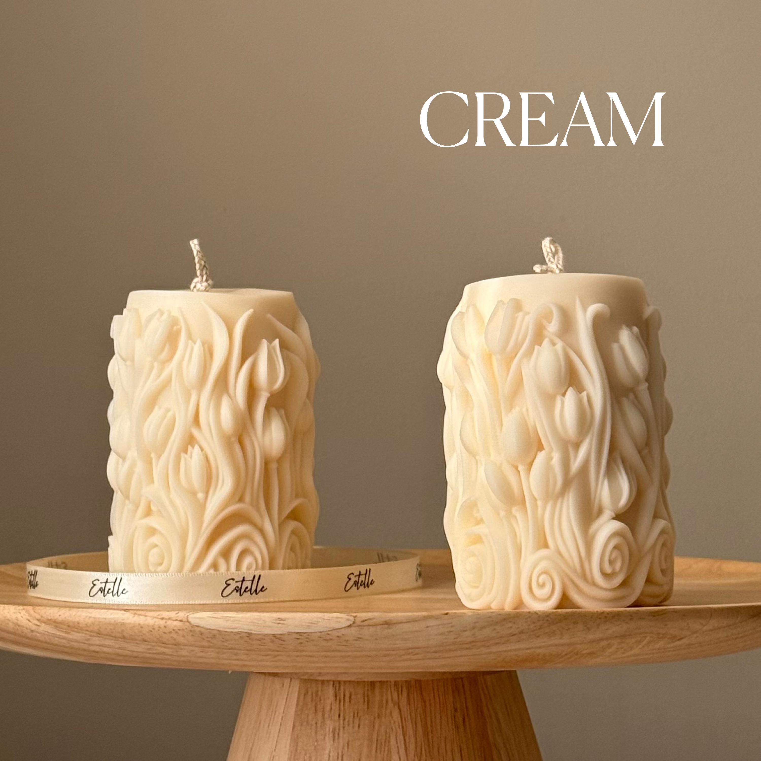 Tulip Soy Wax Pillar Candle — Bougie Pilier de Soja Tulipe