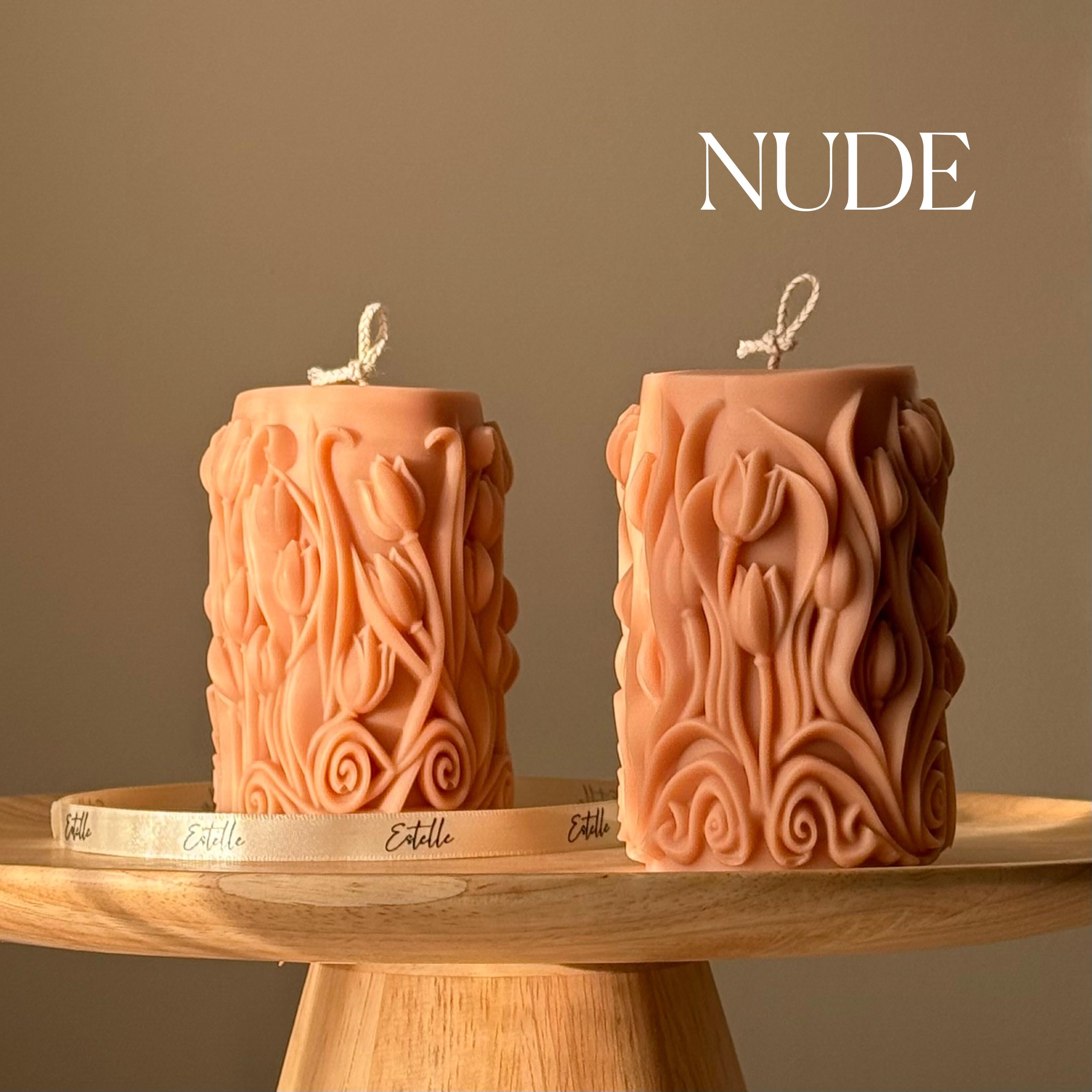 Tulip Soy Wax Pillar Candle — Bougie Pilier de Soja Tulipe