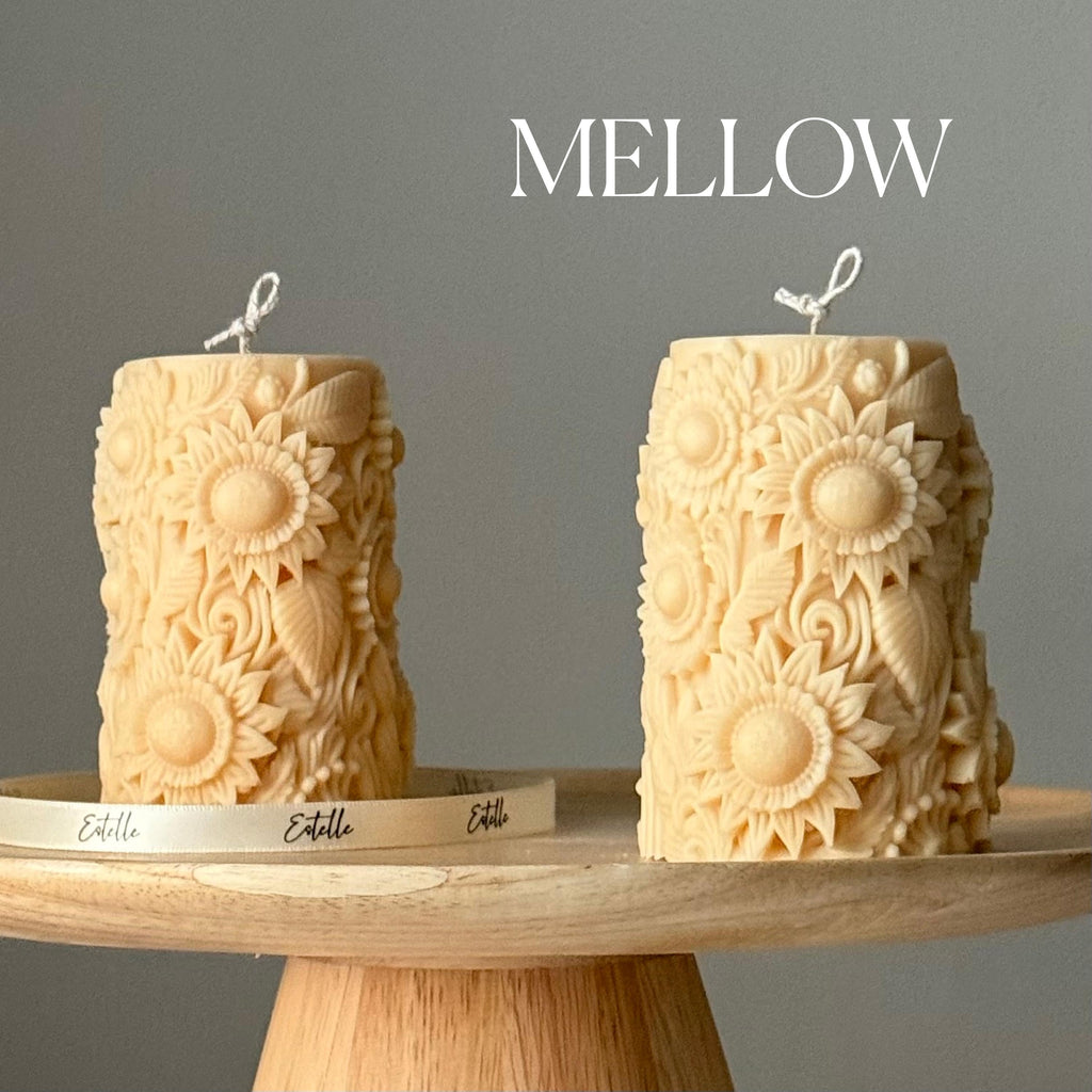 Sunflower Soy Pillar Candle — Bougie Pilier de Soja Tournesol