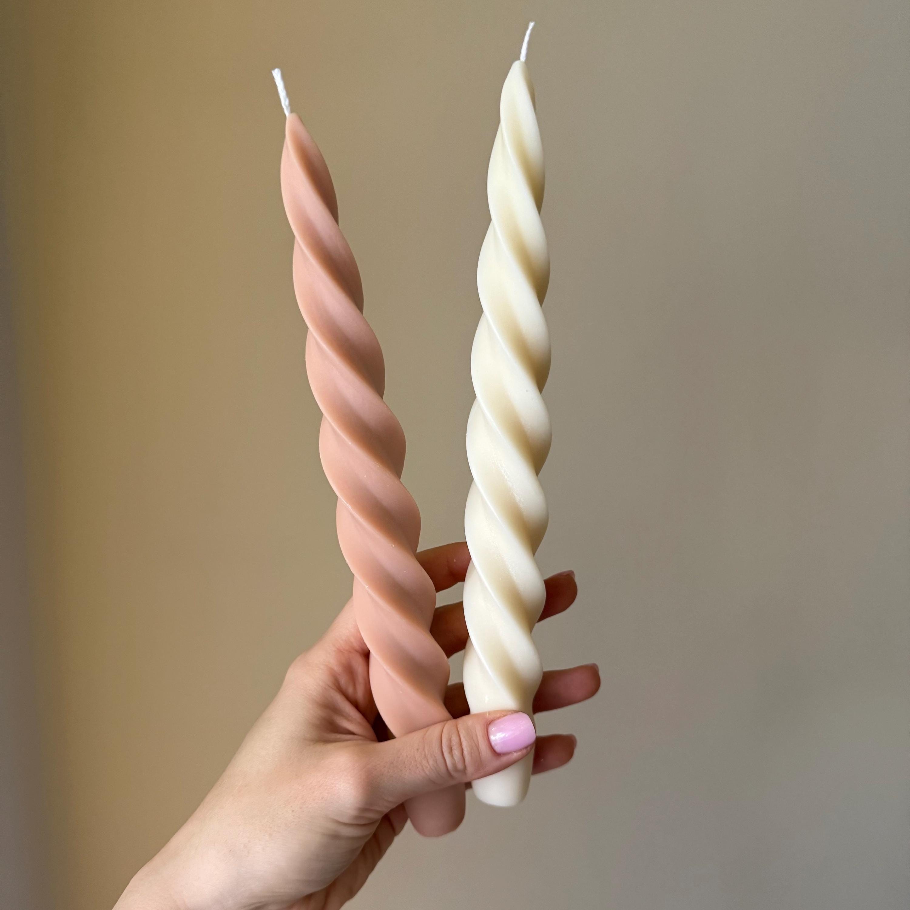Spiral Soy Wax Taper Candle — Bougie Conique de Soja Spirale