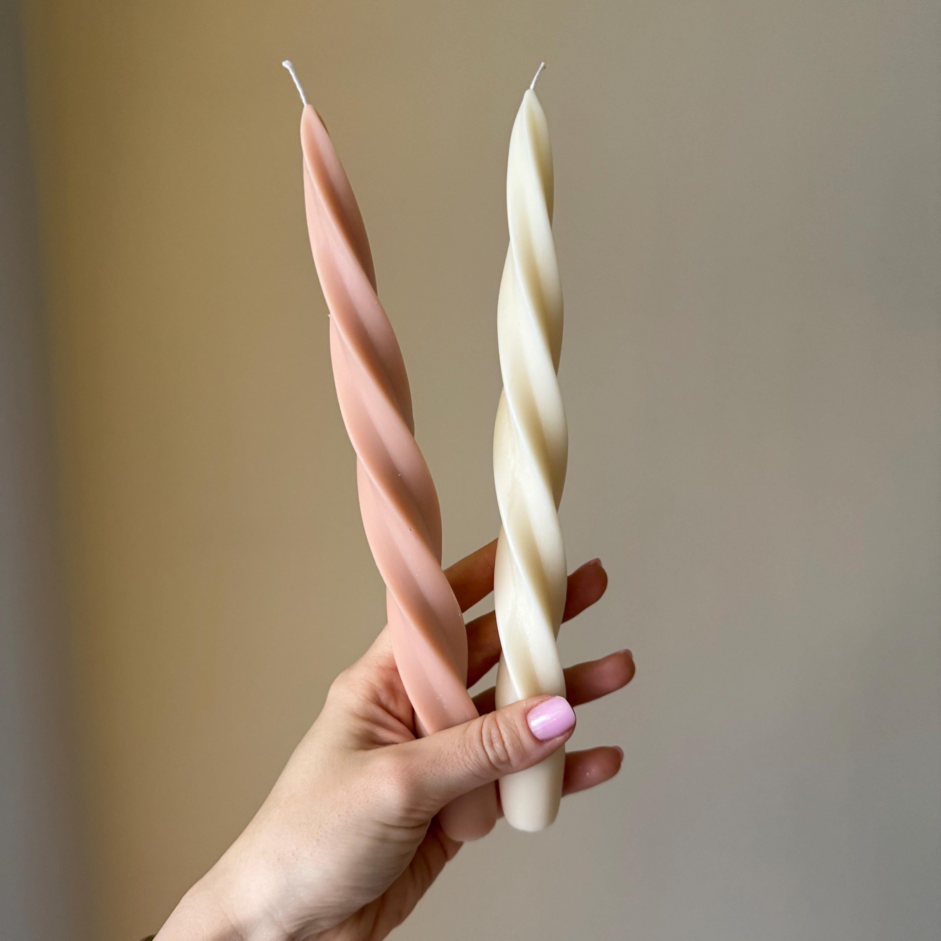 Spiral Soy Wax Taper Candle — Bougie Conique de Soja Spirale