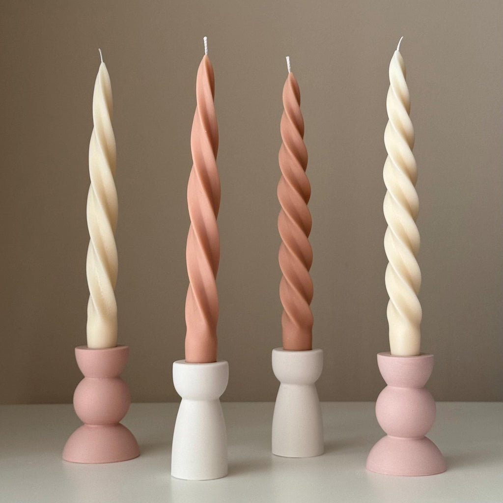 Spiral Soy Wax Taper Candle — Bougie Conique de Soja Spirale
