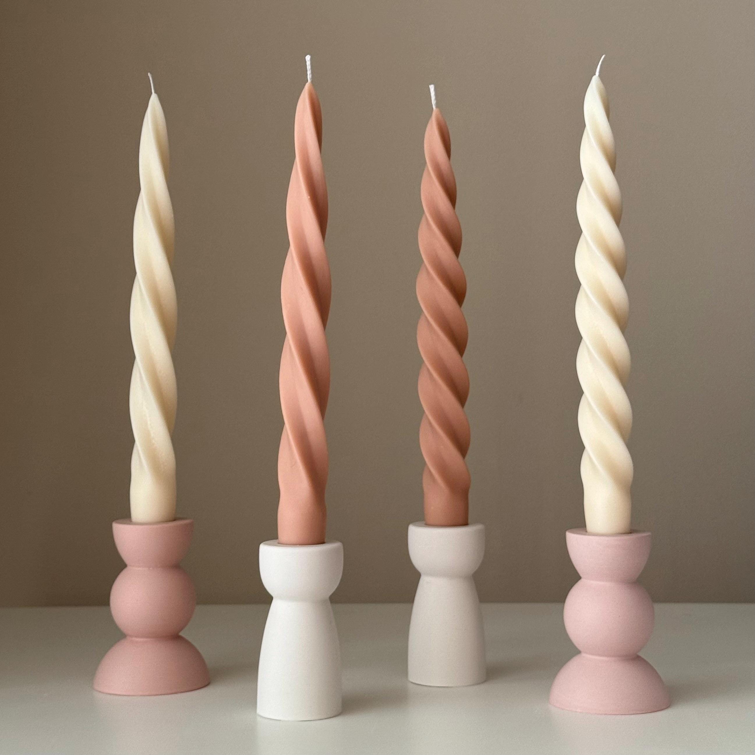 Spiral Soy Wax Taper Candle — Bougie Conique de Soja Spirale