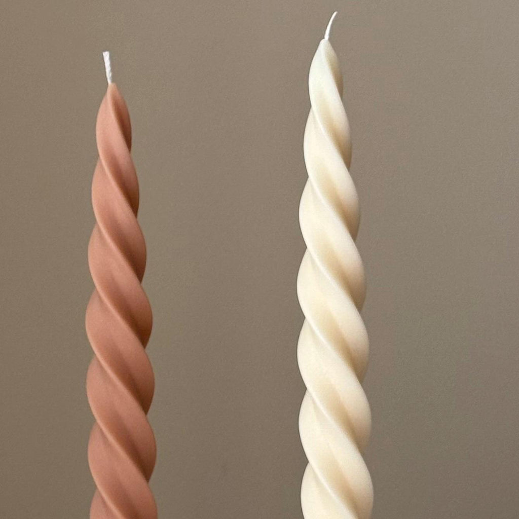 Spiral Soy Wax Taper Candle — Bougie Conique de Soja Spirale