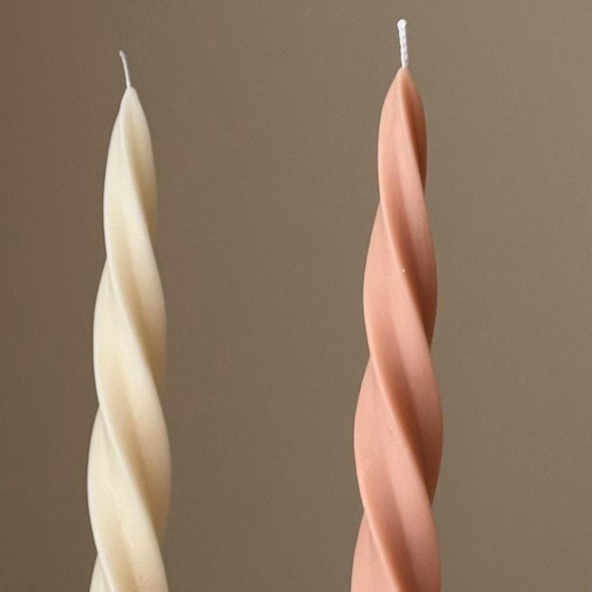 Spiral Soy Wax Taper Candle — Bougie Conique de Soja Spirale