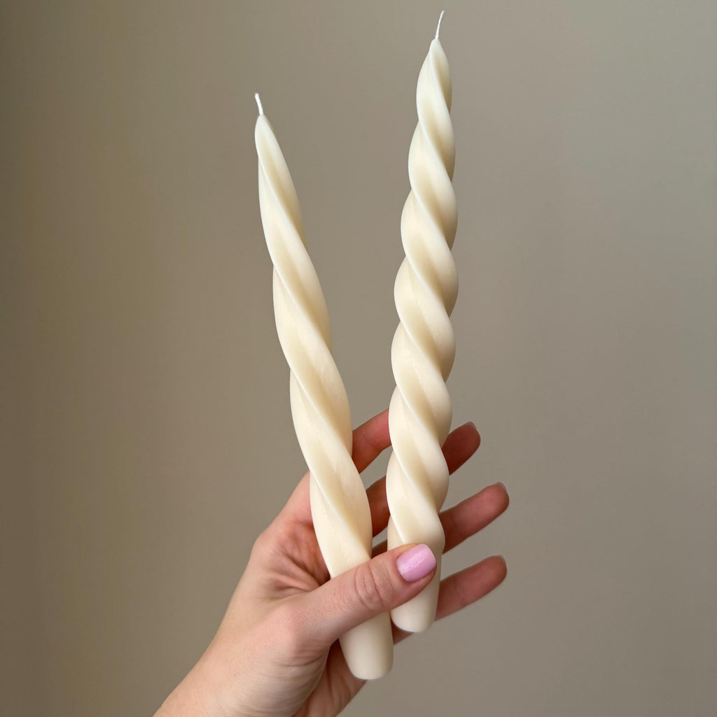 Spiral Soy Wax Taper Candle — Bougie Conique de Soja Spirale