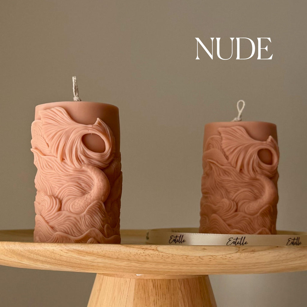 Mini Fishtail Soy Pillar Candle — Mini Bougie Pilier de Soja Queue de Poisson