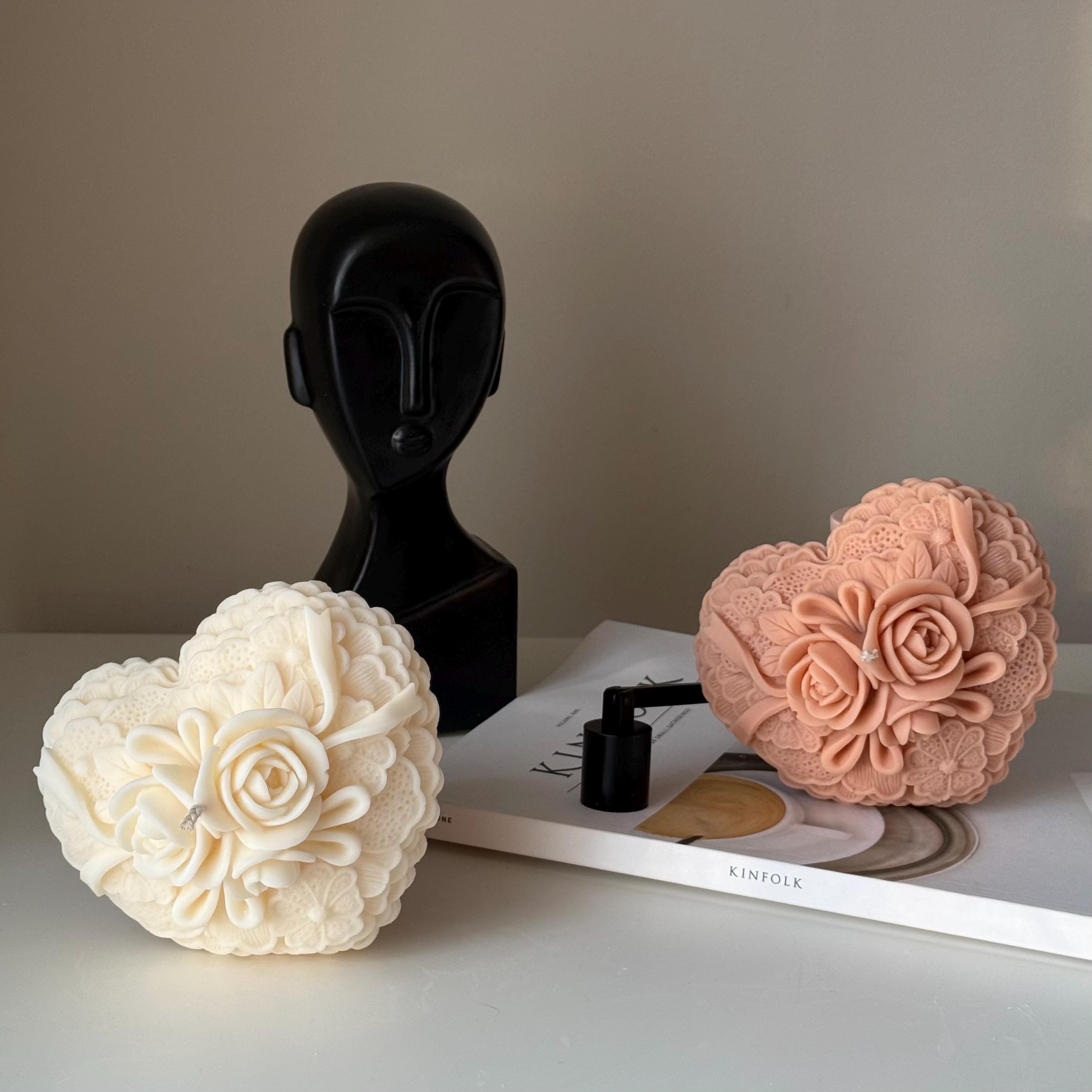 Flower Heart Soy Candle — Bougie de Soja Cœur Fleuri