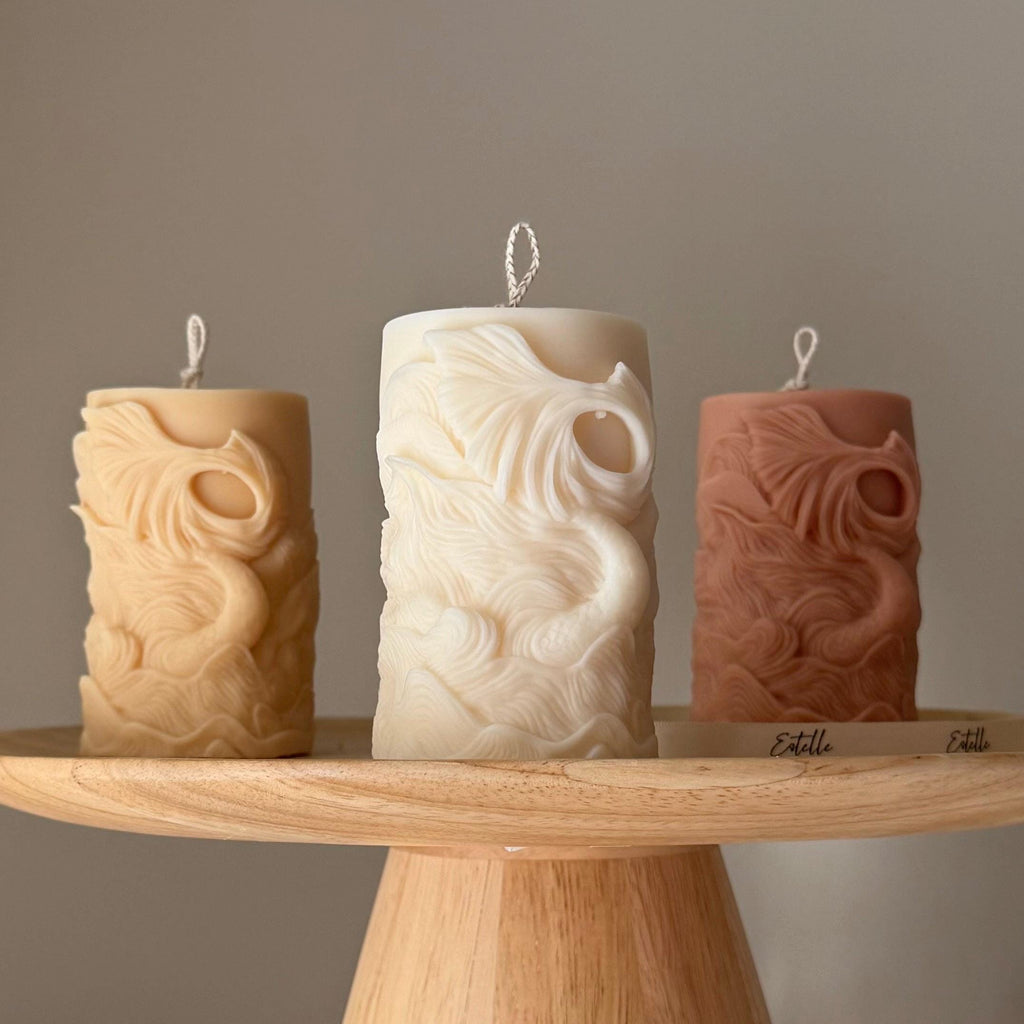 Mini Fishtail Soy Pillar Candle — Mini Bougie Pilier de Soja Queue de Poisson