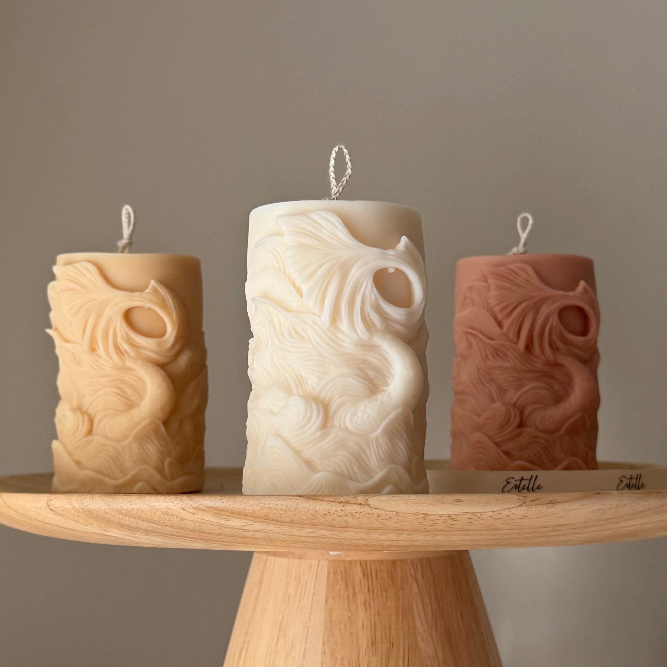 Mini Fishtail Soy Pillar Candle — Mini Bougie Pilier de Soja Queue de Poisson