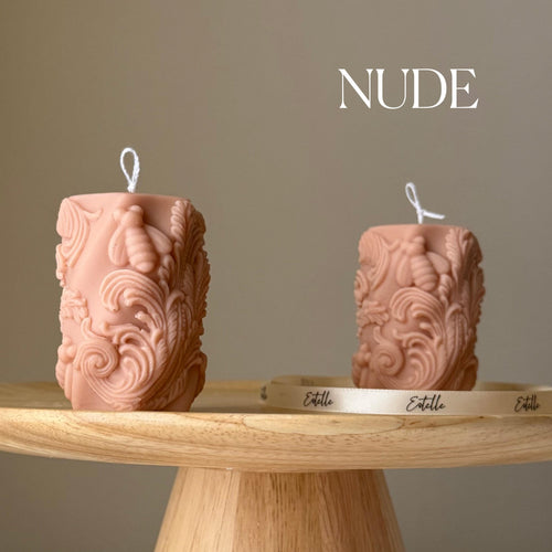 Bees Soy Pillar Candle — Bougie Pilier de Soja Abeilles