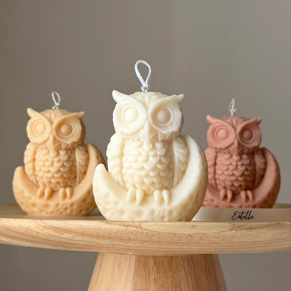 Moon Owl Soy Candle — Bougie de Soja Hibou Lune
