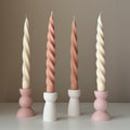 Spiral Soy Wax Taper Candle — Bougie Conique de Soja Spirale