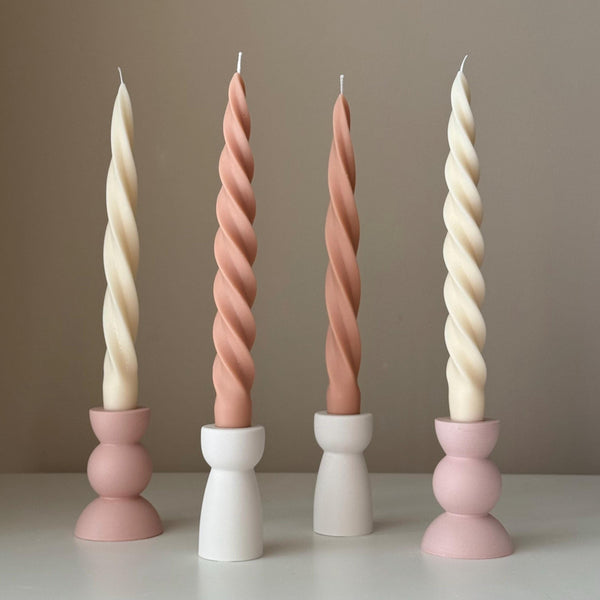 Spiral Soy Wax Taper Candle — Bougie Conique de Soja Spirale