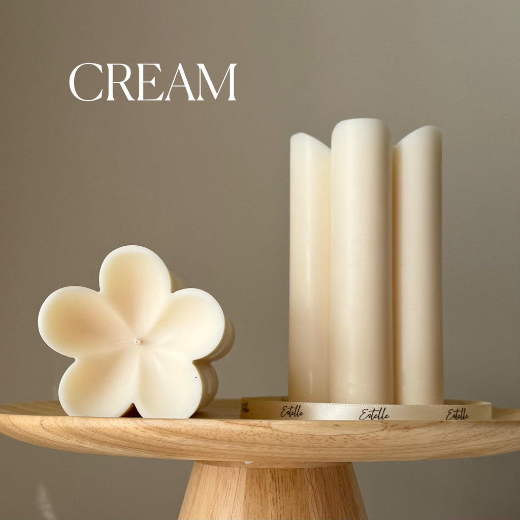 Flower Pillar Soy Candle — Bougie Pilier de Soja Fleur