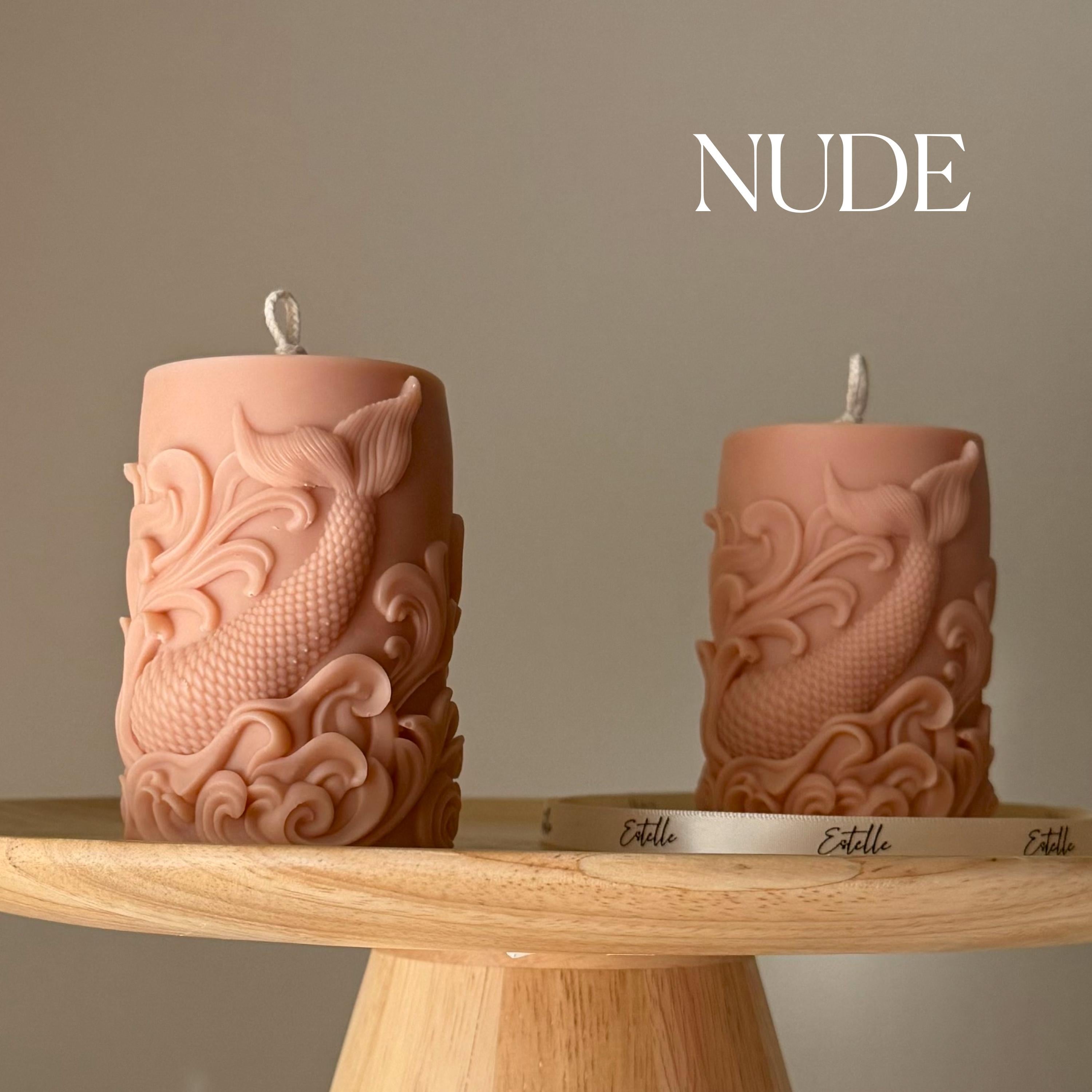 Fishtail Soy Pillar Candle — Bougie Pilier de Soja Queue de Poisson