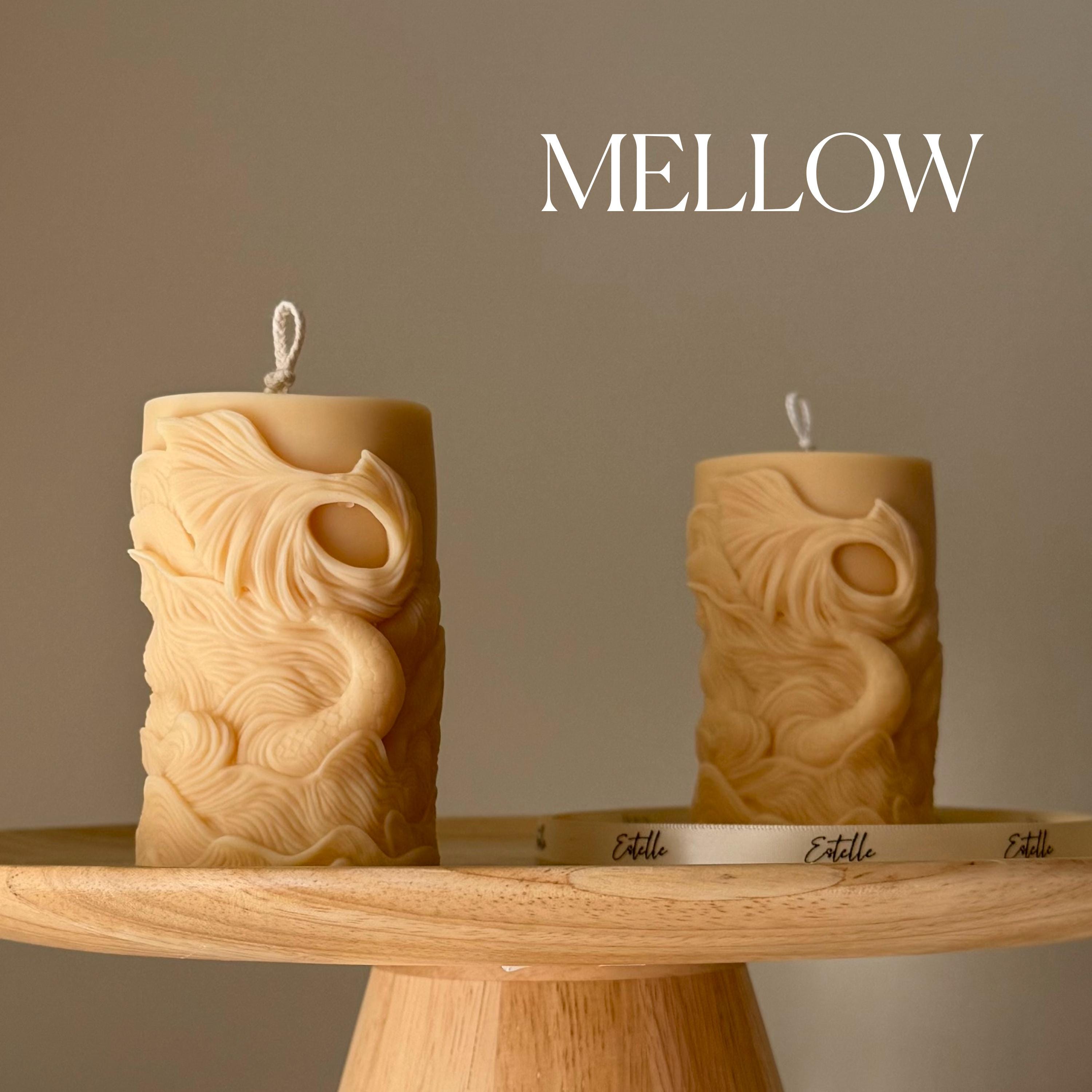 Mini Fishtail Soy Pillar Candle — Mini Bougie Pilier de Soja Queue de Poisson