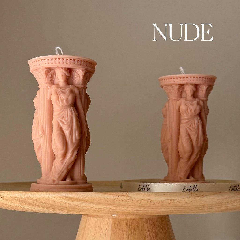 Caryatid Greek Column Soy Candle — Bougie de Soja Colonne Cariatide Grecque