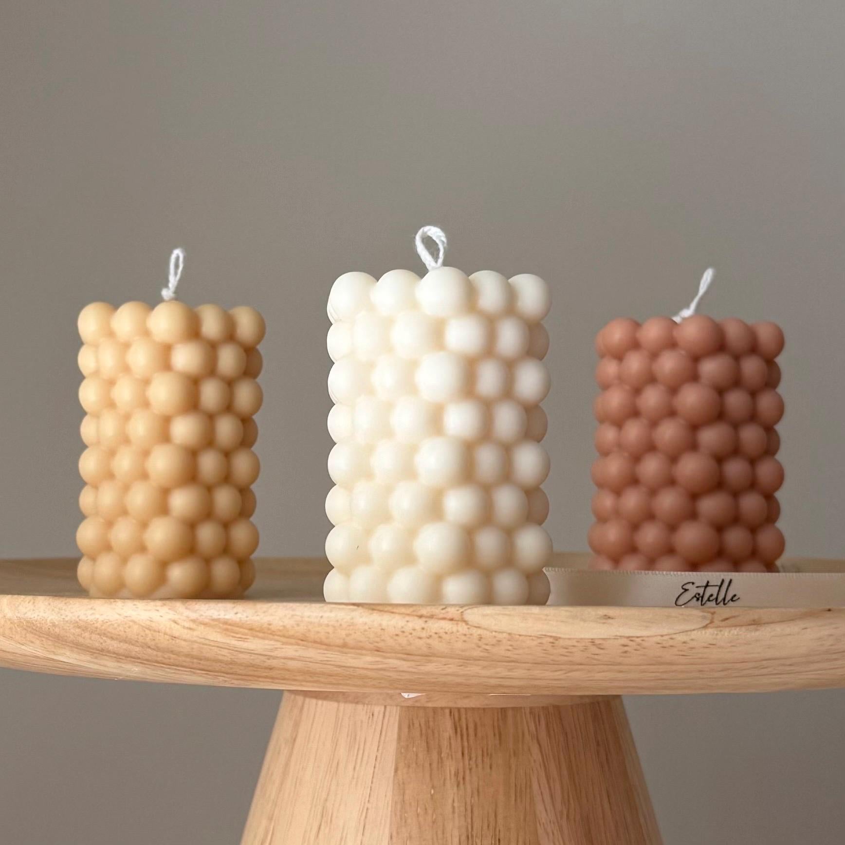 Bubble Soy Pillar Candle — Bougie Pilier de Soja Bulles