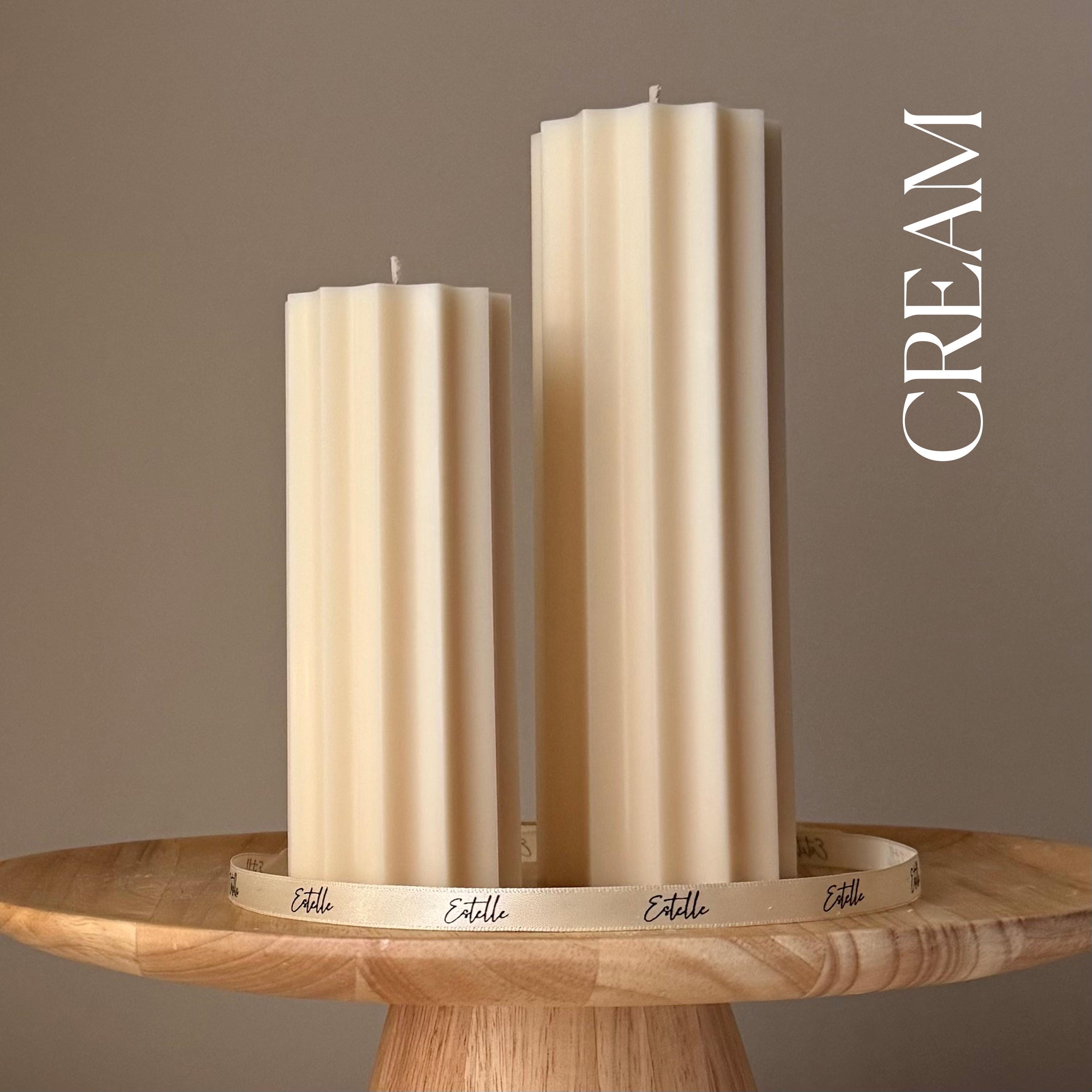 Ribbed Pillar Soy Candle Set — Ensemble de Bougies Piliers Côtelées en Soja
