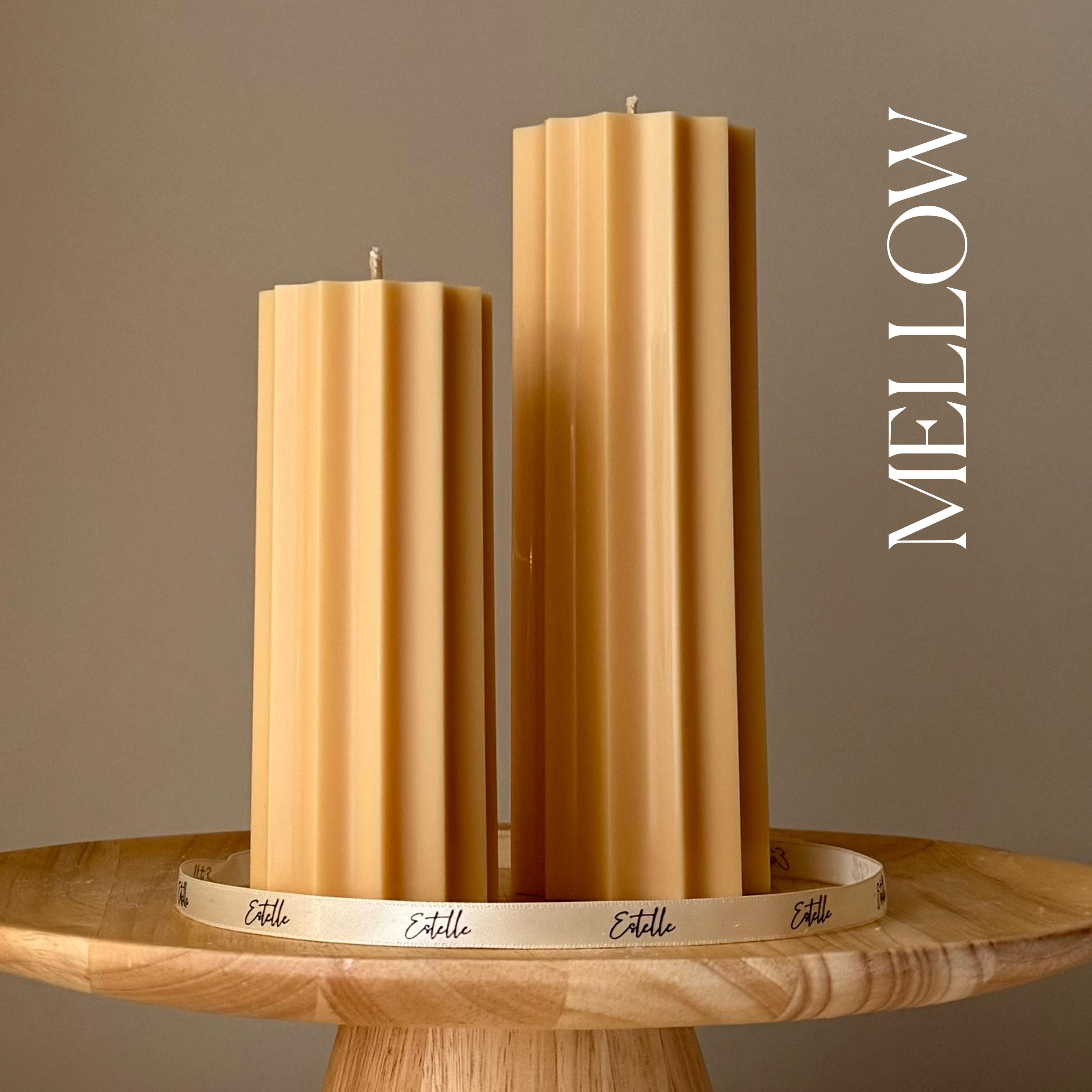 Ribbed Pillar Soy Candle Set — Ensemble de Bougies Piliers Côtelées en Soja