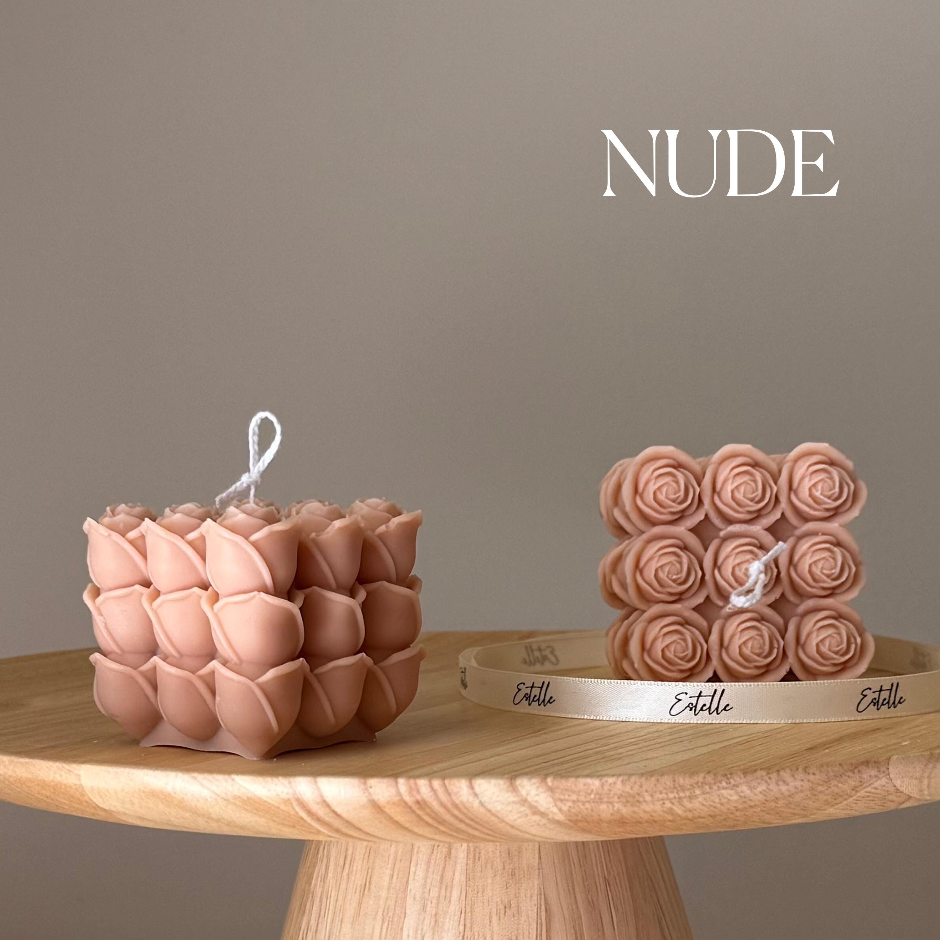 Rose Cube Soy Candle — Bougie de Soja Cube de Rose