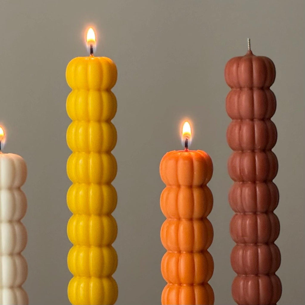 Pumpkin Taper Halloween Soy Candle — Bougie de Soja Halloween Citrouilles Coniques