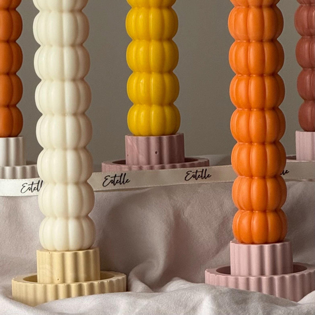 Pumpkin Taper Halloween Soy Candle — Bougie de Soja Halloween Citrouilles Coniques