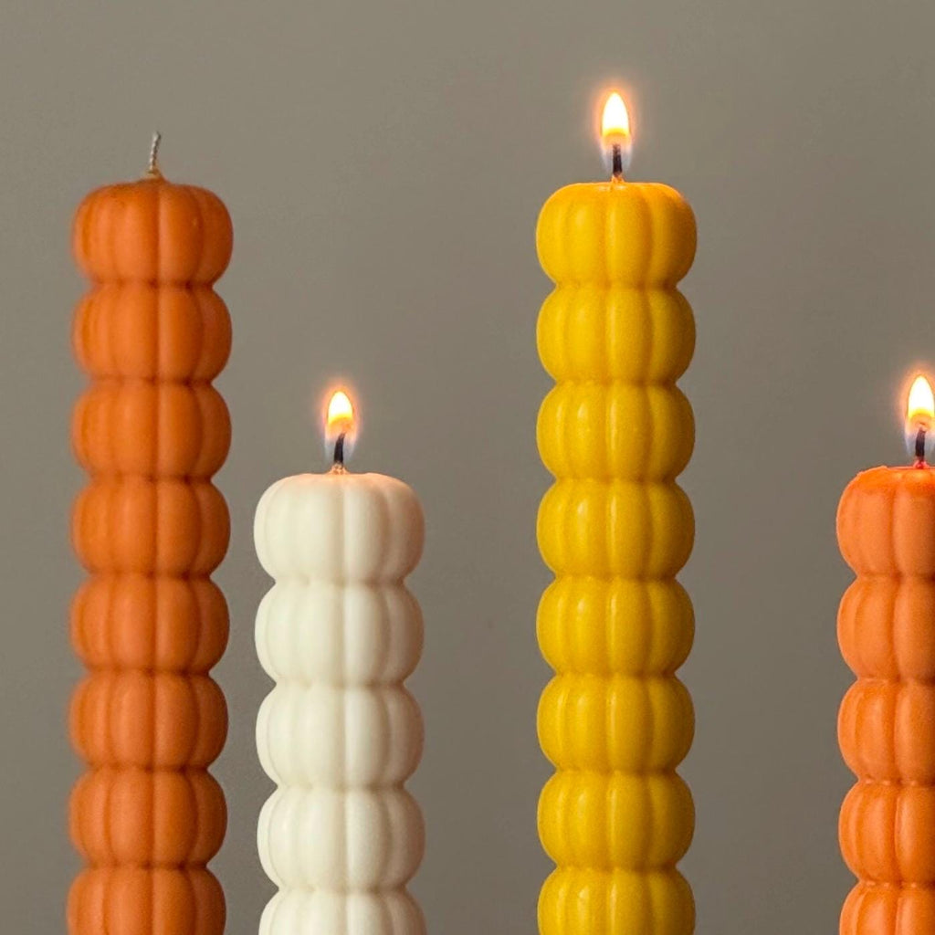 Pumpkin Taper Halloween Soy Candle — Bougie de Soja Halloween Citrouilles Coniques