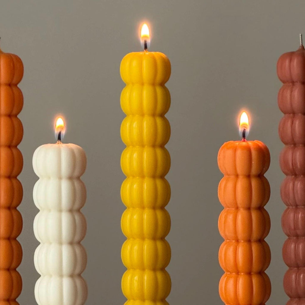 Pumpkin Taper Halloween Soy Candle — Bougie de Soja Halloween Citrouilles Coniques