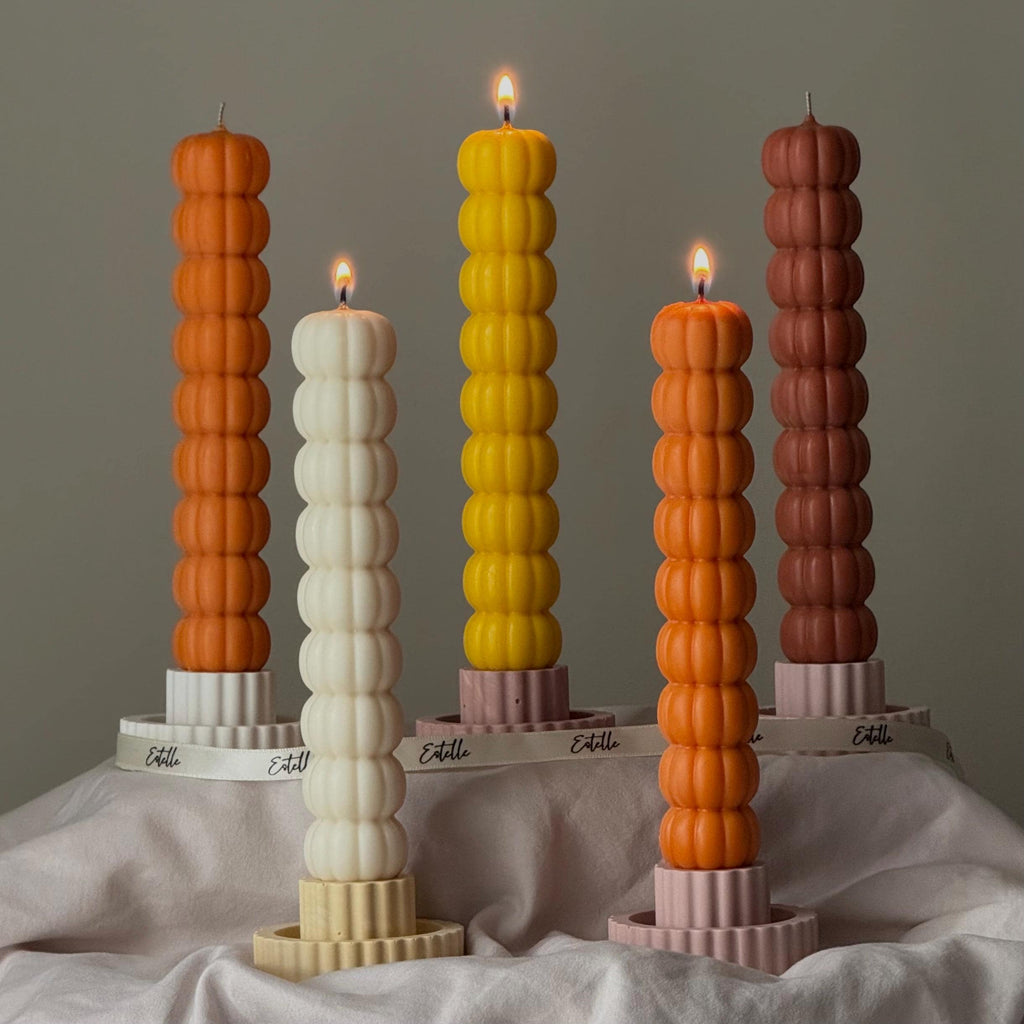 Pumpkin Taper Halloween Soy Candle — Bougie de Soja Halloween Citrouilles Coniques