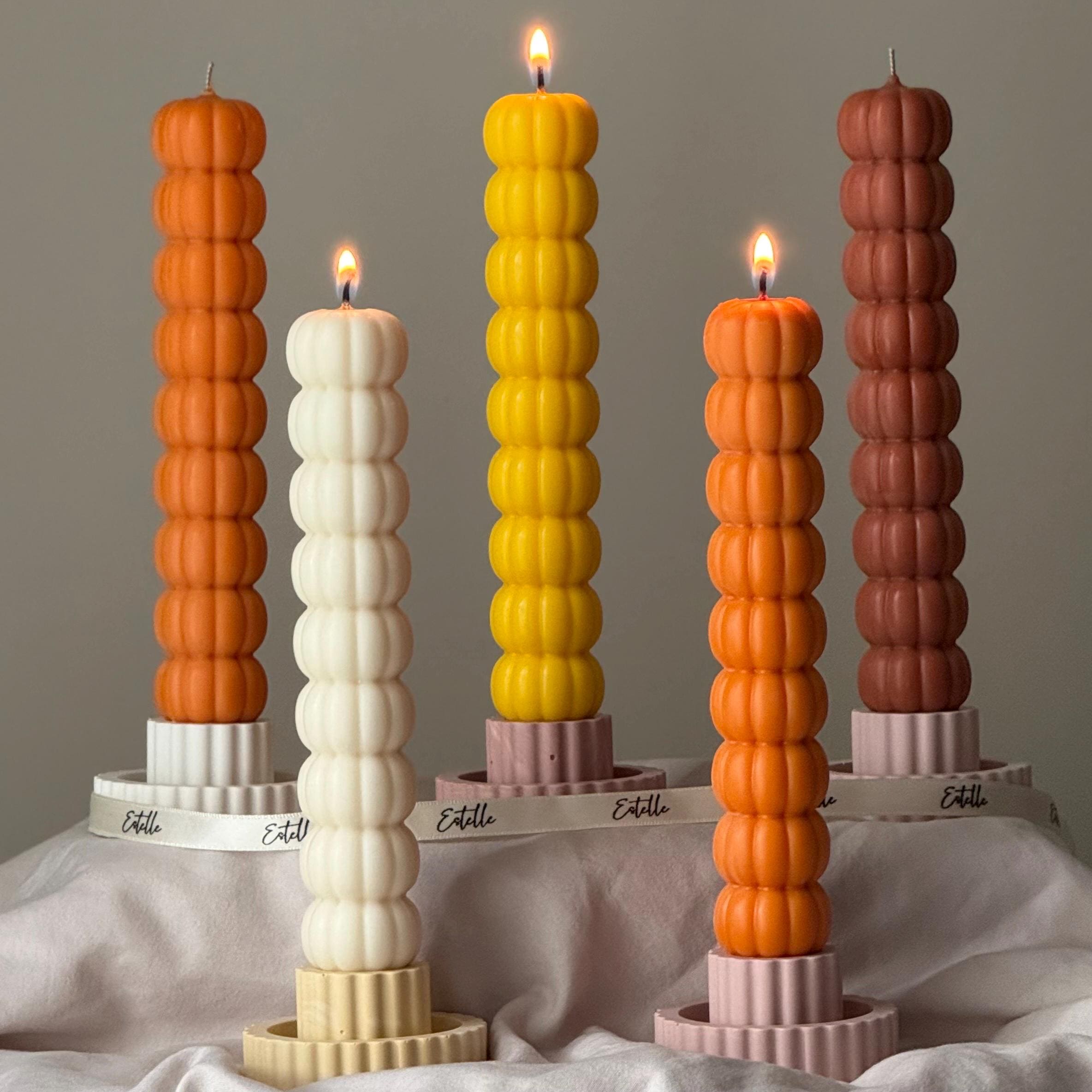 Pumpkin Taper Halloween Soy Candle — Bougie de Soja Halloween Citrouilles Coniques