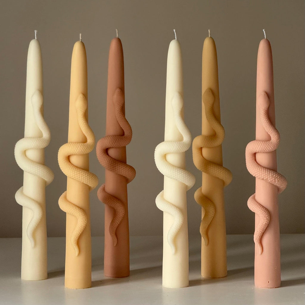 Snake Taper Soy Wax Candle — Bougie Conique de Soja Serpent