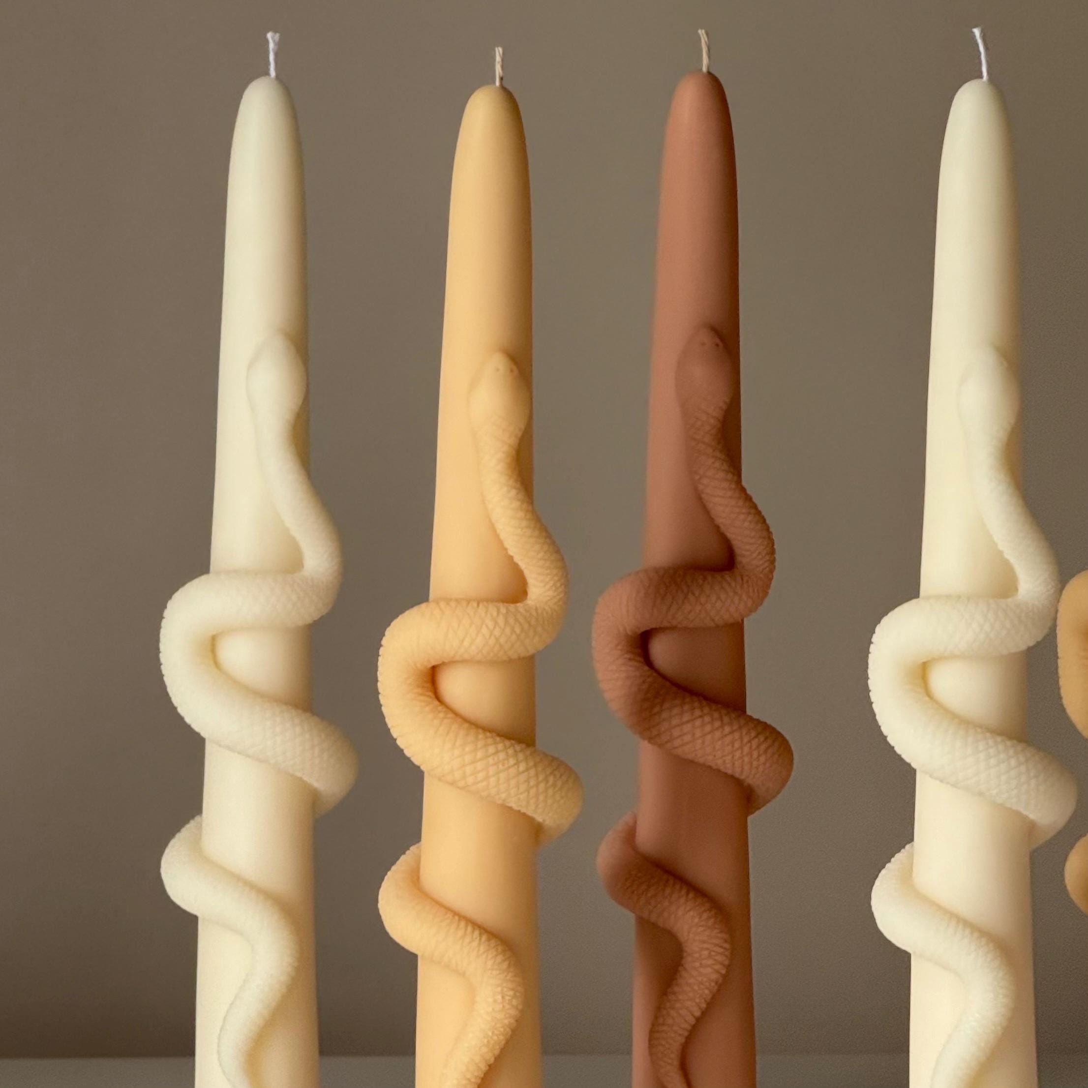 Snake Taper Soy Wax Candle — Bougie Conique de Soja Serpent