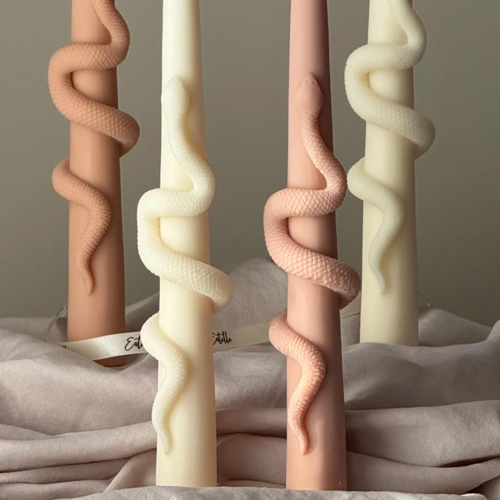 Snake Taper Soy Wax Candle — Bougie Conique de Soja Serpent