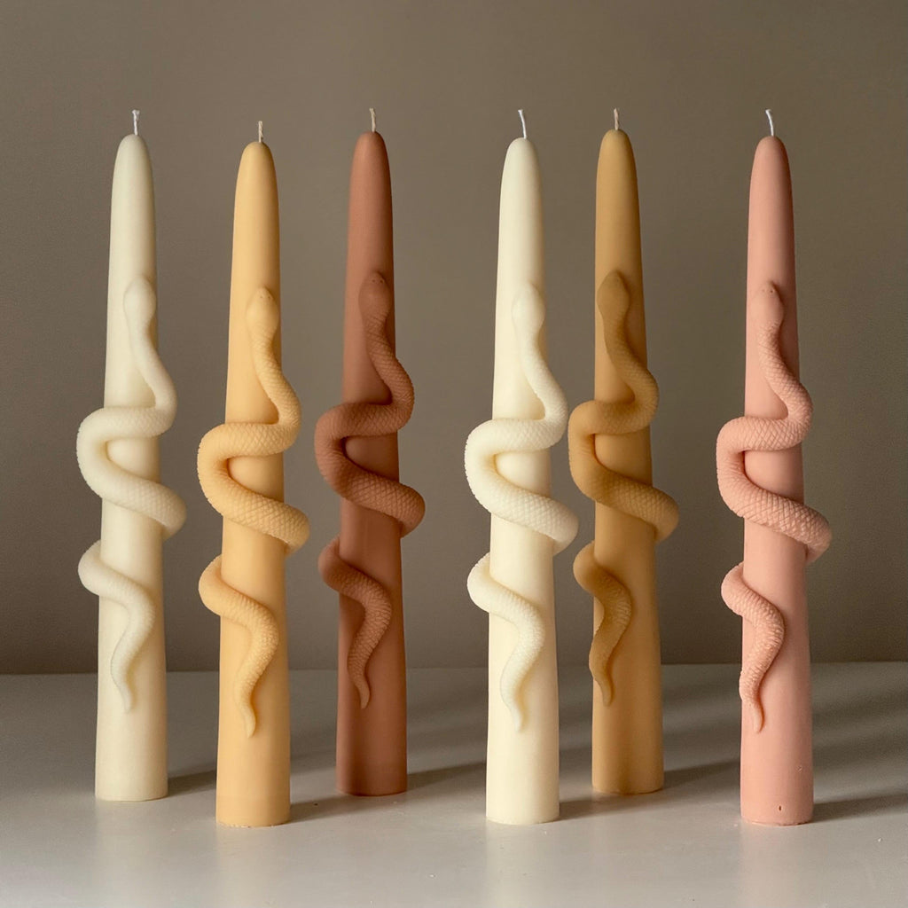 Snake Taper Soy Wax Candle — Bougie Conique de Soja Serpent