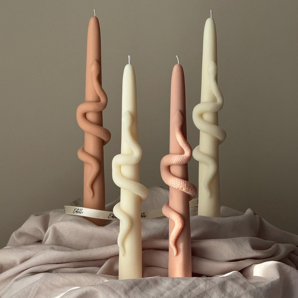 Snake Taper Soy Wax Candle — Bougie Conique de Soja Serpent