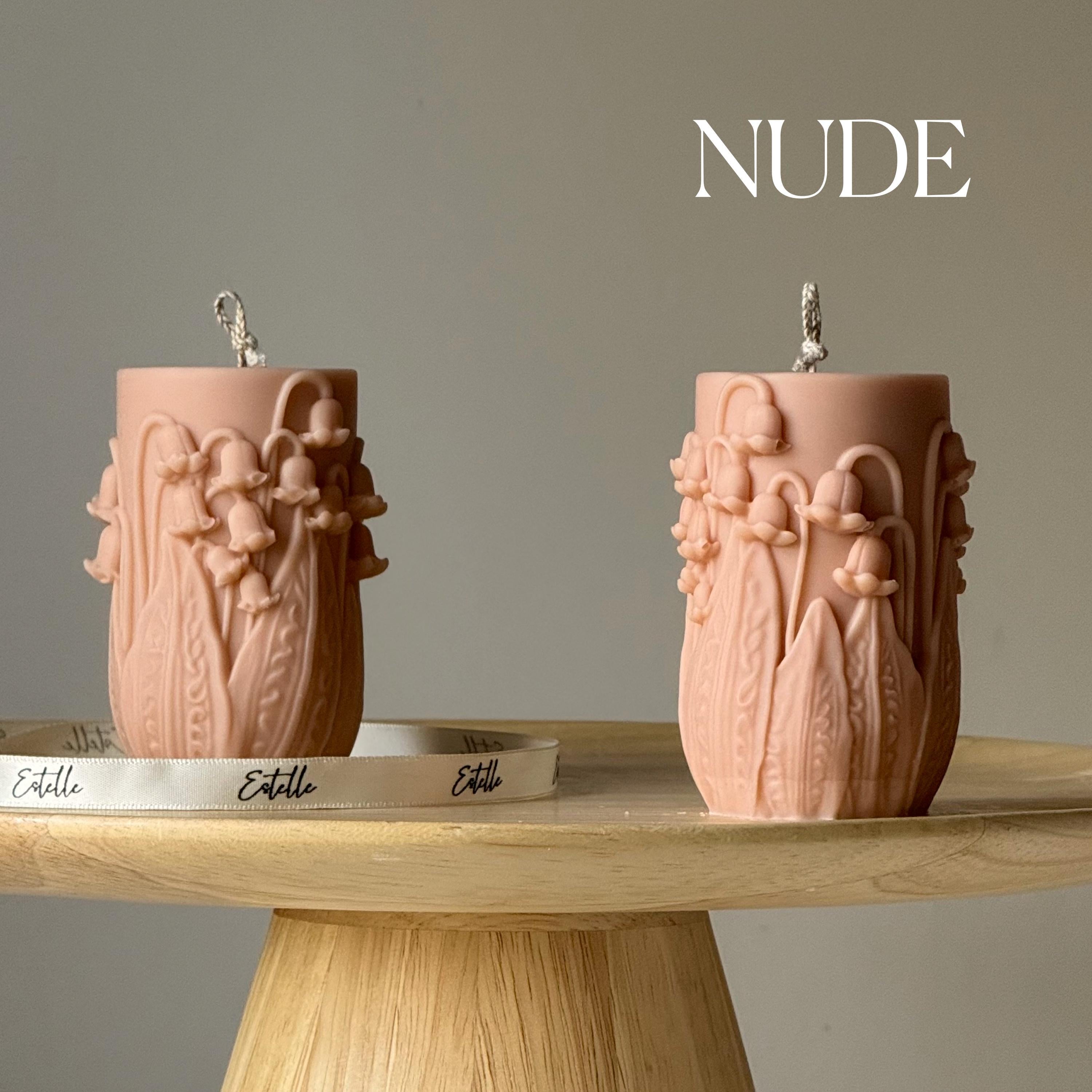 Lily of the Valley Soy Pillar Candle — Bougie Pilier de Soja Muguet