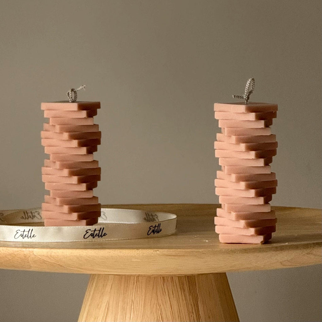 Twist Column Soy Pillar Candle — Bougie Pilier en Soja Torsadée